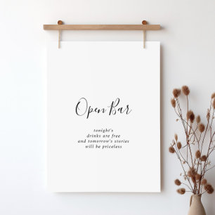 Eenvoudig minimalistisch open bordbord voor bruilo poster