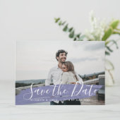 Eenvoudig minimalistisch Paars bespaart de datum v Save The Date (Staand voorkant)