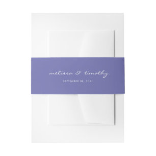 Eenvoudig minimalistisch periwinkle Blue Wedding Uitnodigingen Wikkel