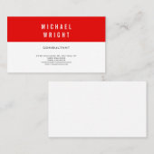 Eenvoudig minimalistisch rood wit modern visitekaartje (Voorkant / Achterkant)