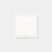 Eenvoudig minimalistisch roze monogram Volledige n Post-it® Notes (Voorkant)