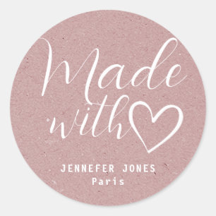 Eenvoudig minimalistisch roze roze gemaakt van lie ronde sticker