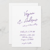 Eenvoudig Minimalistisch Script Calligraphy Weddin Kaart (Voorkant / Achterkant)