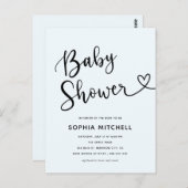 Eenvoudig minimalistisch script hart Baby shower Briefkaart (Voorkant / Achterkant)