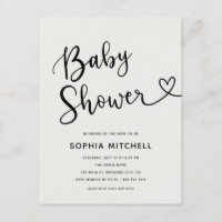 Eenvoudig minimalistisch script hart Baby shower