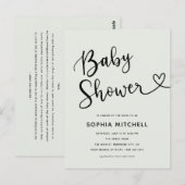 Eenvoudig minimalistisch script hart Baby shower Briefkaart (Voorkant / Achterkant)
