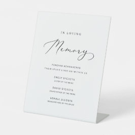 Eenvoudig minimalistisch script in liefdevolle her reclamebord met voetstuk