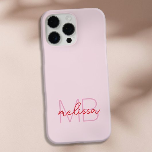 Eenvoudig minimalistisch script Initiaal monogram Case-Mate iPhone Case