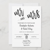 Eenvoudig minimalistisch script Mr. en Mrs Wedding Kaart (Voorkant)