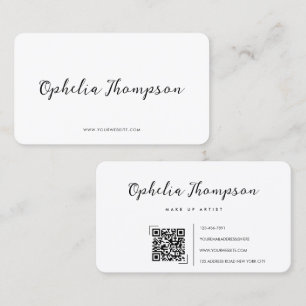 Eenvoudig minimalistisch script QR-code Visitekaartje