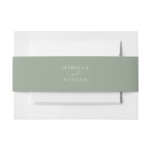 Eenvoudig minimalistisch Script Sage Green Wedding Uitnodigingen Wikkel (Voorkant Voorbeeld)