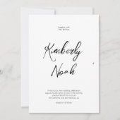 Eenvoudig minimalistisch script zwart-wit bruiloft kaart (Voorkant)