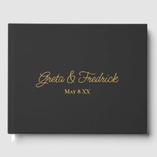 Eenvoudig minimalistisch, speciaal ontworpen zwart gastenboek