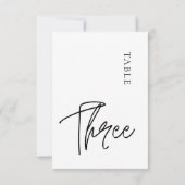 Eenvoudig minimalistisch tabel drie tabelnummer kaart (Achterkant)