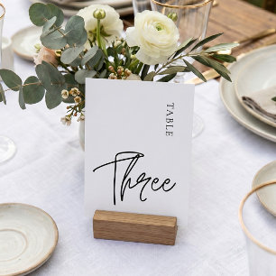 Eenvoudig Minimalistisch Tafel Drie Tafelnummer