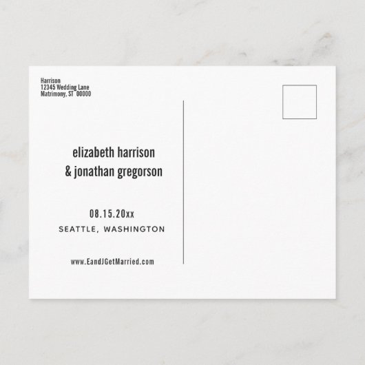 Eenvoudig Minimalistisch Verblijf dat de Datum bew Aankondigingskaart (Achterkant)
