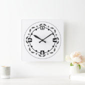 Eenvoudig, minimalistisch vierkante klok (Huis)