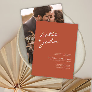 Eenvoudig minimalistisch virtueel huwelijk van Ter Uitnodiging Briefkaart