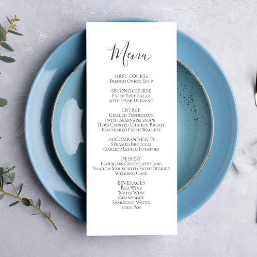 Eenvoudig Minimalistisch Weddenschap Menu