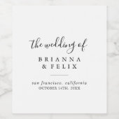 Eenvoudig minimalistisch weddenschap wijn etiket (Enkel label)