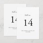 Eenvoudig minimalistisch weddenschapsnummer kaart (Voorkant / Achterkant)