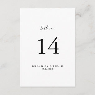 Eenvoudig minimalistisch weddenschapsnummer kaart