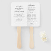 Eenvoudig minimalistisch weddenschapsprogramma handwaaier (Voorkant en achterkant)