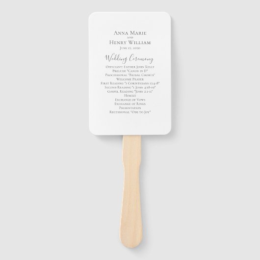 Eenvoudig minimalistisch weddenschapsprogramma handwaaier (Voorkant)