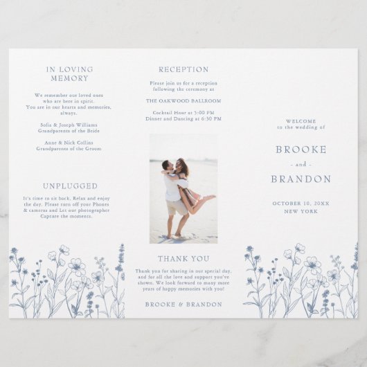 Eenvoudig Minimalistisch Wildflower Boho Wedding P (Voorkant)