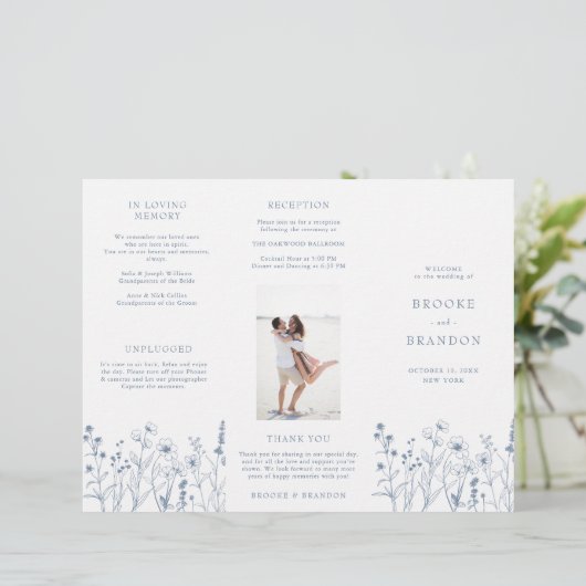 Eenvoudig Minimalistisch Wildflower Boho Wedding P (Staand voorkant)