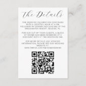 Eenvoudig minimalistisch witbruiloft - details informatiekaartje (Voorkant)