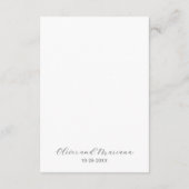 Eenvoudig minimalistisch witbruiloft - details informatiekaartje (Achterkant)