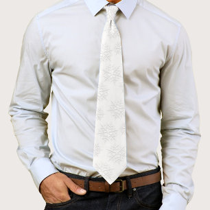 Eenvoudig minimalistisch zilver winter sneeuwvlok  stropdas