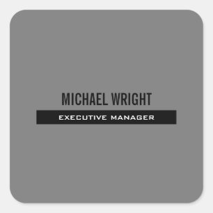 Eenvoudig minimalistisch zwart grijs modern vierkante sticker