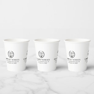 Eenvoudig Minimalistisch zwart, Logo voor wit Papieren Bekers