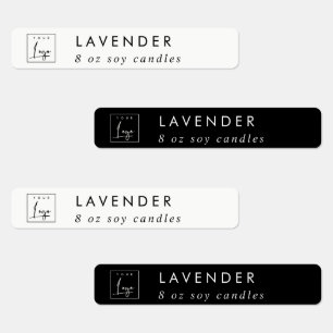 Eenvoudig minimalistisch zwart-wit Logo kaarsetike Labels