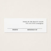 Eenvoudig minimalistisch zwart wit mini visitekaartjes (Achterkant)