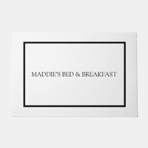 Eenvoudig minimalistisch zwart-wit monogram deurmat