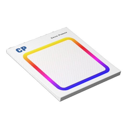 Eenvoudig minimalistisch zwart-wit notitieblok (Schuin)