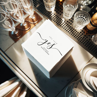 Eenvoudig minimalistisch zwart-wit Vrijgezellenfee Servet