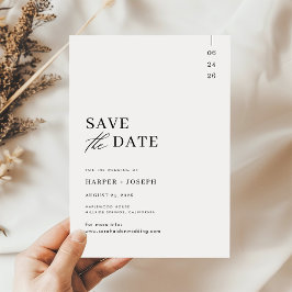 Eenvoudig minimalistisch zwart-witscript save the date