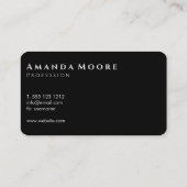 Eenvoudig minimalistisch zwart-witscript visitekaartje (Achterkant)