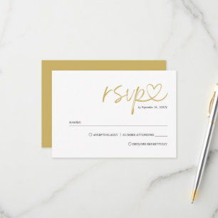 Eenvoudig Minimalistische Handgeschreven Huwelijk RSVP Kaartje