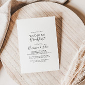 Eenvoudig Minimalistische Trouwontbijt Kaart