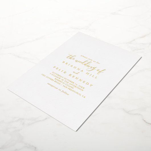 Eenvoudig minimalistische weddenschap van Folie Folie Uitnodiging (Gedraaid)