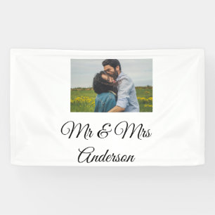 Eenvoudig minimum aantal Mr. en mrs voegen jouw na Spandoek