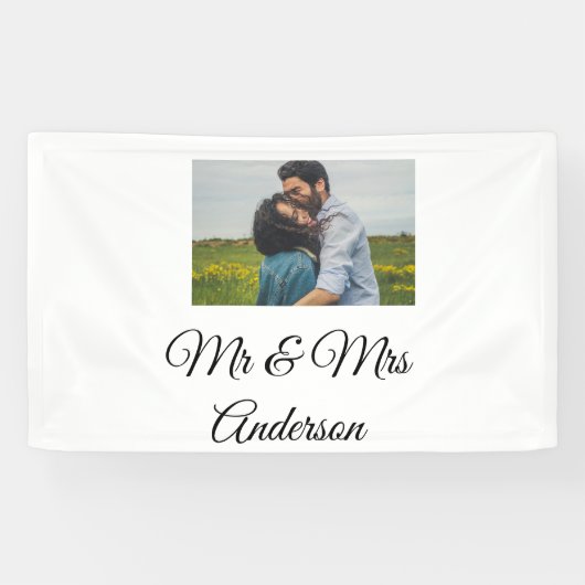 Eenvoudig minimum aantal Mr. en mrs voegen jouw na Spandoek (Horizontaal)