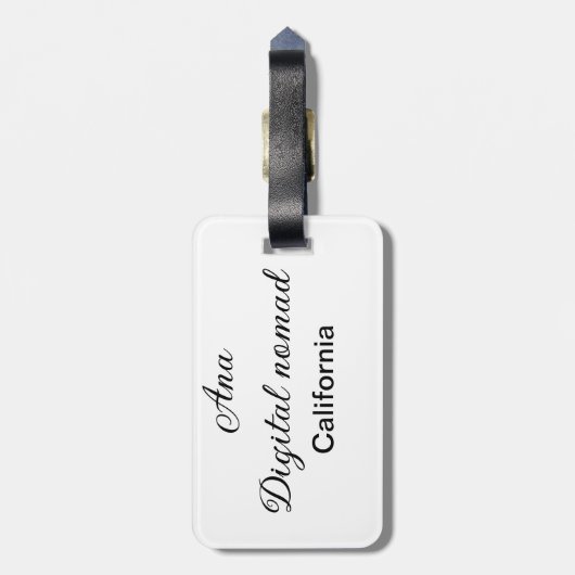 Eenvoudig minimum jouw naam tekst toevoegen plaats bagagelabel (Achterkant verticaal)