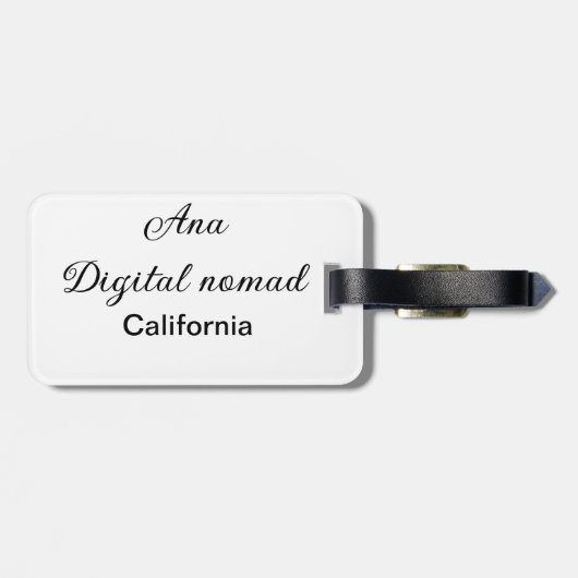 Eenvoudig minimum jouw naam tekst toevoegen plaats bagagelabel (Achterkant horizontaal)