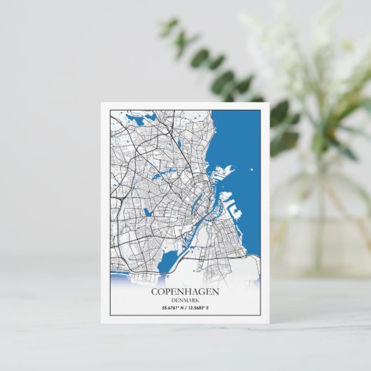 Eenvoudig minimumaantal ritten in Kopenhagen Denem Briefkaart (Staand voorkant)